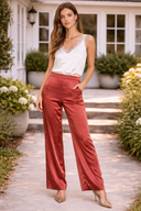 SATIN STRAIGHT LEG PANTS