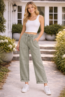 Color Washed Barrel Fit Pants