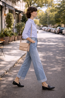 Mid Rise Crop Wide Leg Jeans