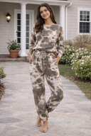 Ash Brown Tie Dye Jogger Pants