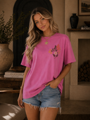 Floral Cow Skull Graphic Premium Washed Tee