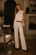 Shark Bite Side Slit Sleeveless Top