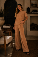 Relaxed Viscose R-Neck Top & Wide Leg Pants Set