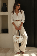 Sorrento Raffia Leather Crossbody Bag