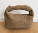 Jolie Woven Knot Vegan Suede Handbag