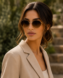 Golden Hour Oval Metal Frame Sunglasses