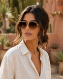 Desert Drive Tortoise Square Sunglasses