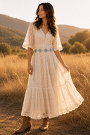 Turquoise Bloom Concho Chain Belt