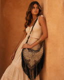Fly Like An Eagle Fringe Hobo Bag – Metallic Olive