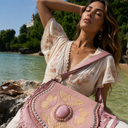 Monarch Butterfly Fringe Bag – Dusty Pink