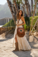 Monarch Butterfly Fringe Bag – Dark Tan