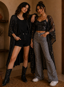 Sparkle Sequin Duster Kimono Cardigan