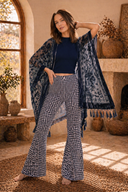 Velvet Mesh Tapestry Tassel Kimono