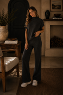 Mock Neck Shirred Sweater