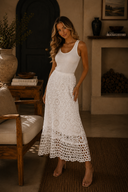 Boho Elegance Crochet Lace Maxi Skirt