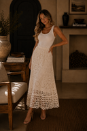Boho Elegance Crochet Lace Maxi Skirt