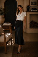 Draped Satin Blouse