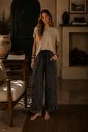 Vintage Wash Wide Leg Lounge Pants