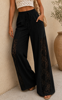 Coastal Daydream Lace Panel Wide-Leg Pants