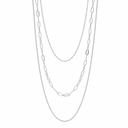 Triple Layer Loop, Box & Paperclip Chain Necklace