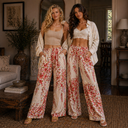 POL Floral Print Wide-Leg Pants