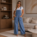 Golden Hour Wide Leg Denim Jumpsuit