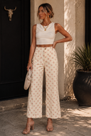 Parisian Charm Polka Dot Straight Leg Pants