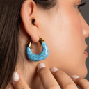Turquoise Chunky Hoop Earrings