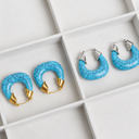 Turquoise Chunky Hoop Earrings