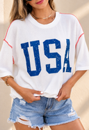 Stars & Freedom Ribbed Graphic Tee