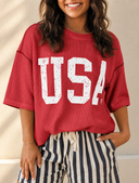 Stars & Freedom Ribbed Graphic Tee