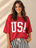 Stars & Freedom Ribbed Graphic Tee