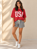 Stars & Freedom Ribbed Graphic Tee