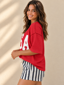 Stars & Freedom Ribbed Graphic Tee