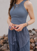NIKIBIKI Vintage Ribbed High Neck Crop  Top