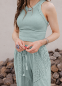 NIKIBIKI Vintage Ribbed High Neck Crop  Top