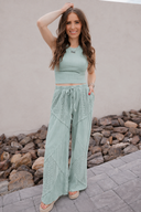 NIKIBIKI Vintage Ribbed High Neck Crop  Top