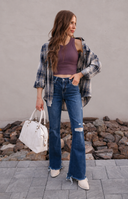 NIKIBIKI Vintage Ribbed High Neck Crop  Top