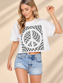 Checkered Peace Graphic Tee