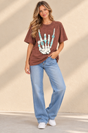 Skeleton Rock Hand Sign Graphic Top
