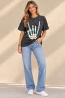 Skeleton Rock Hand Sign Graphic Top