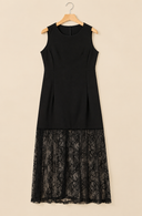 Midnight Romance Lace Patchwork Maxi Dress