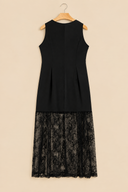 Midnight Romance Lace Patchwork Maxi Dress