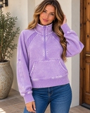 Acid Wash Half Zip Pullover