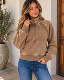 Acid Wash Half Zip Pullover