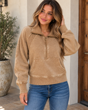 Acid Wash Half Zip Pullover