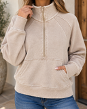 Acid Wash Half Zip Pullover