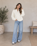 Cloudline Ribbed Half-Zip Relaxed Knit Pullover