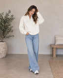 Cloudline Ribbed Half-Zip Relaxed Knit Pullover