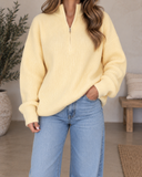Cloudline Ribbed Half-Zip Relaxed Knit Pullover